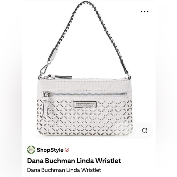 Dana Buchman White Handbag with Silver Details - Picture 1 of 6